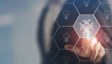 Using AI to generate business ideas. Artificial intelligence tool help business to identify potential opportunities for new products or services, creative ideas or content. AI adoption for business.