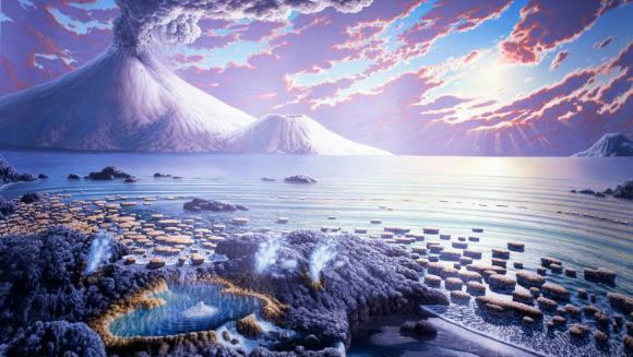 Early Earth. Image credit: Peter Sawyer / Smithsonian Institution.