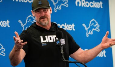 Lions coach Dan Campbell mocks Myles Garrett trade reactions