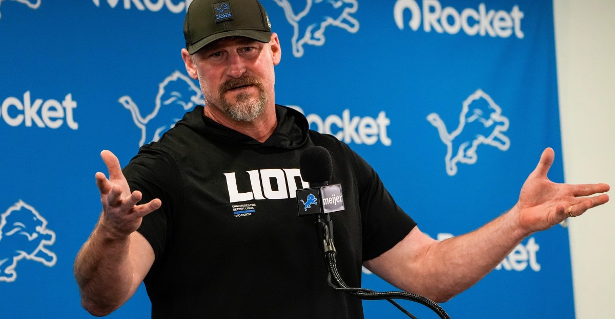 Lions coach Dan Campbell mocks Myles Garrett trade reactions