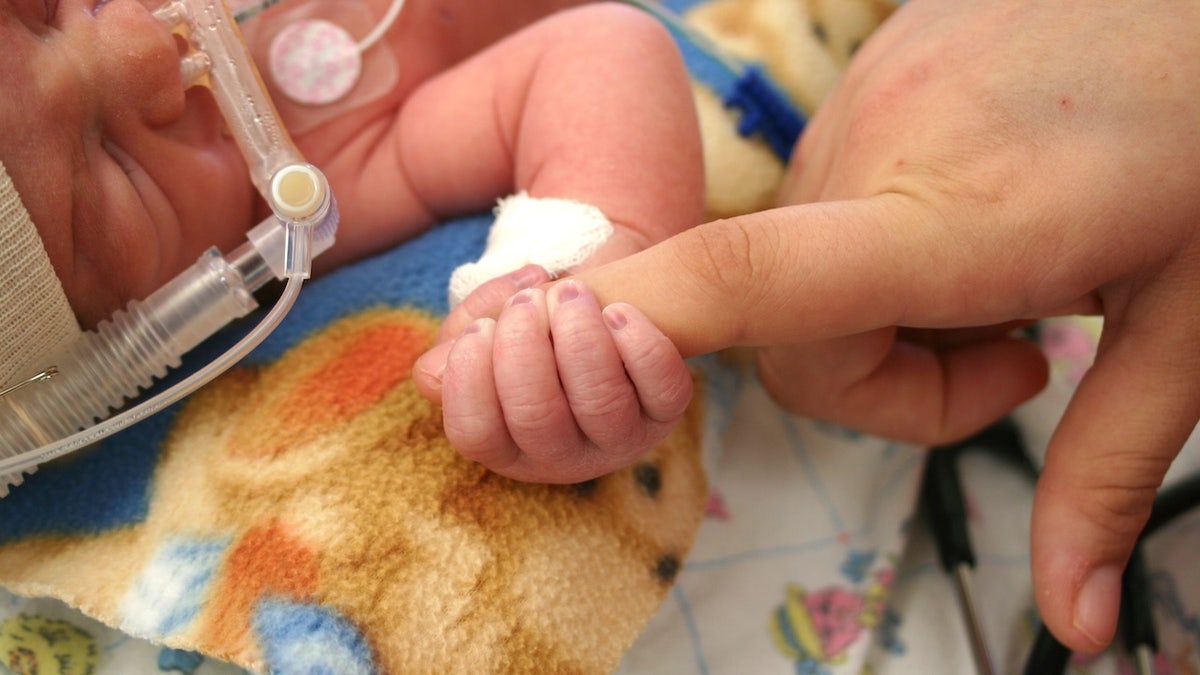 Infant in hospital