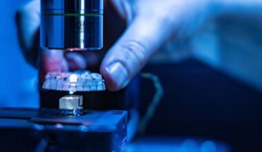 image of a microscope in use
