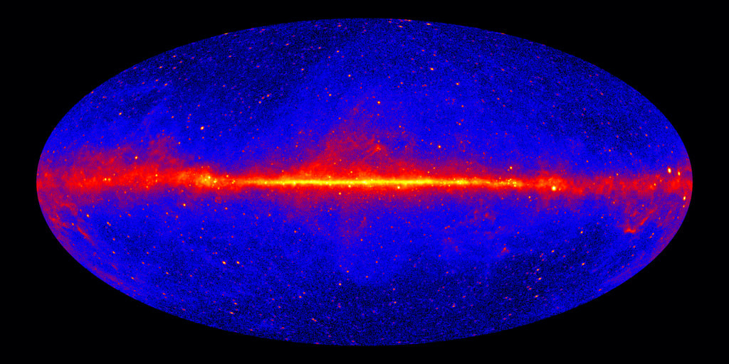 Image of the Gamma Ray Sky according to the Fermi Large Area Telescope. Credit - NASA/DOE/Fermi LAT Collaboration