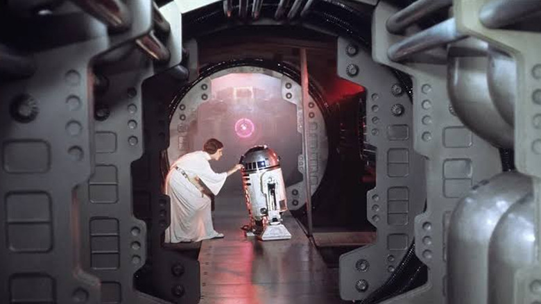 Princess Leia and C-3PO in Star Wars: A New Hope