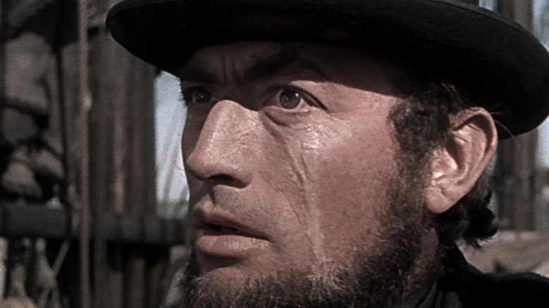 Gregory Peck looking dismayed as Captain Ahab in Moby Dick (1956)