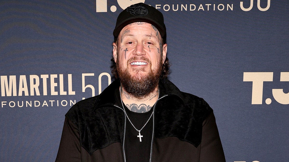 Jelly Roll standing at the T.J. Martell Foundation NY Honors Gala at Cipriani 42nd Street