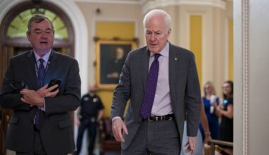 Sen. John Cornyn, R-Texas, arrives at the Capitol in Washington, Tuesday, June 23, 2026, as Republicans prepare for a meeting with President Donald Trump. (AP Photo/J. Scott Applewhite)