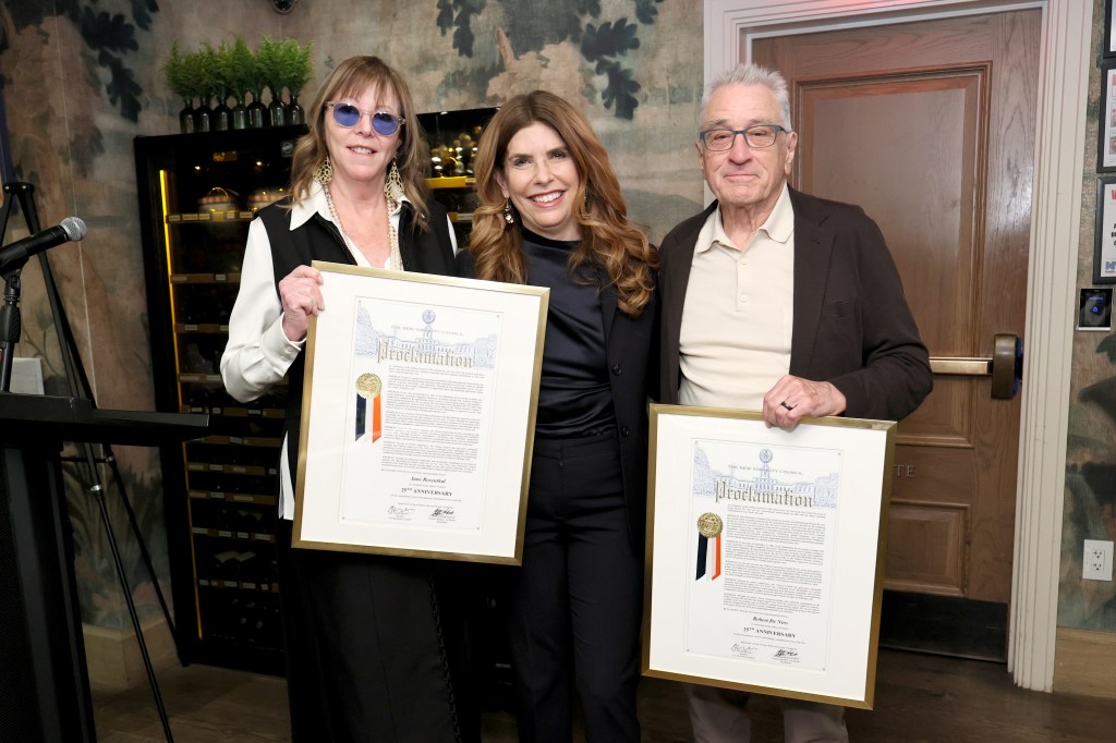 Jane Rosenthal, Julie Menin, and Robert De Niro attend the 2026 Tribeca Festival 