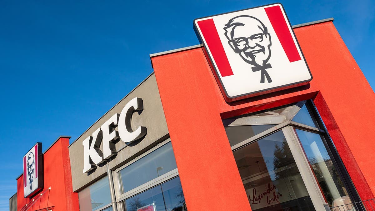 The exterior of a KFC restaurant.