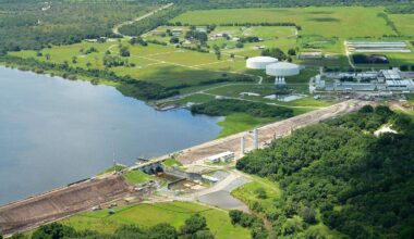 What causes the musty smell in Manatee County water
