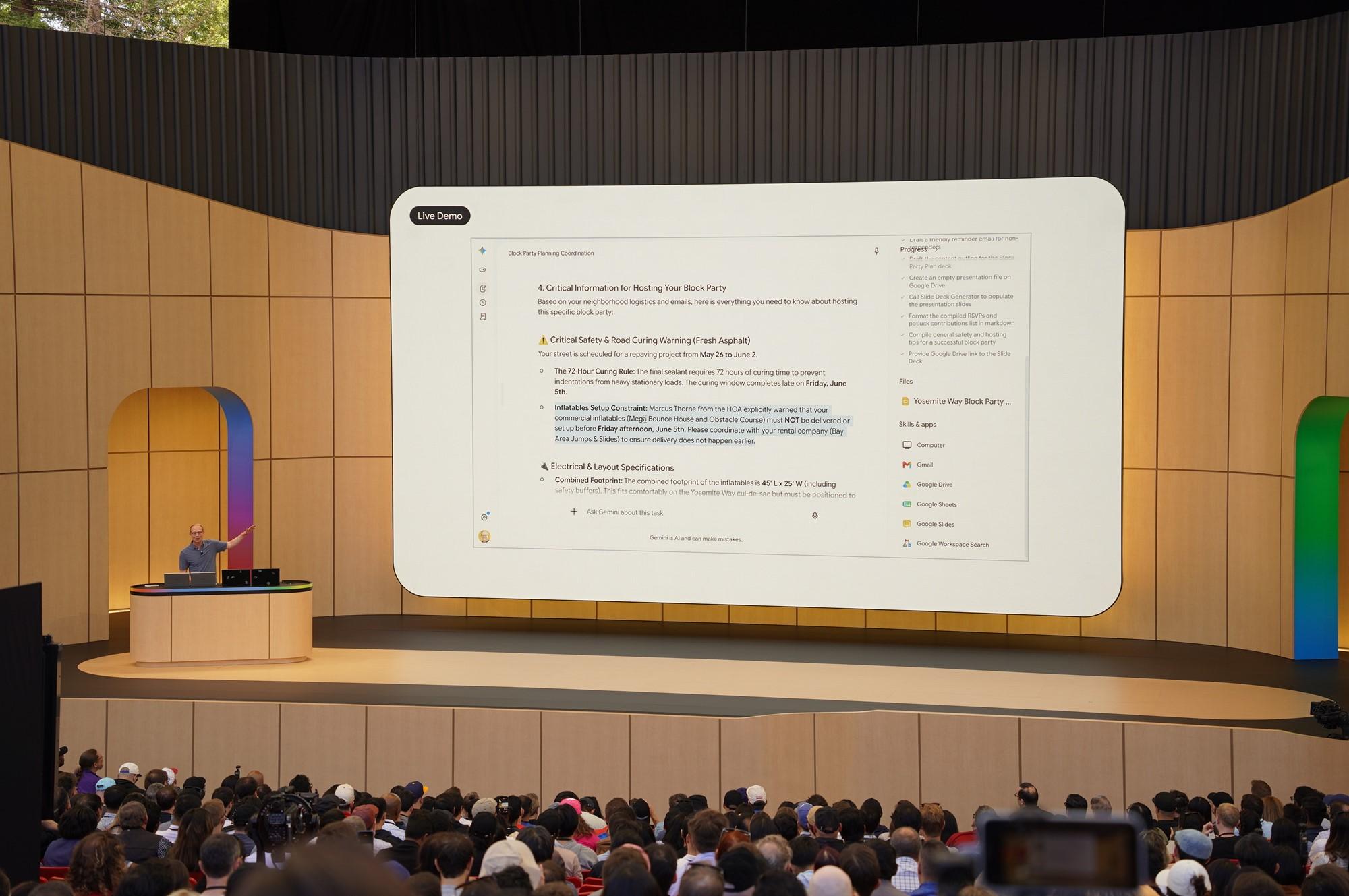 Google’s Josh Woodward showing off Gemini Spark.