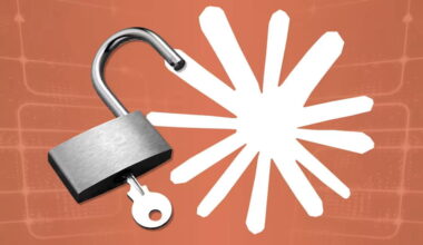 A paper cutout of Anthropic's logo and a padlock next to it