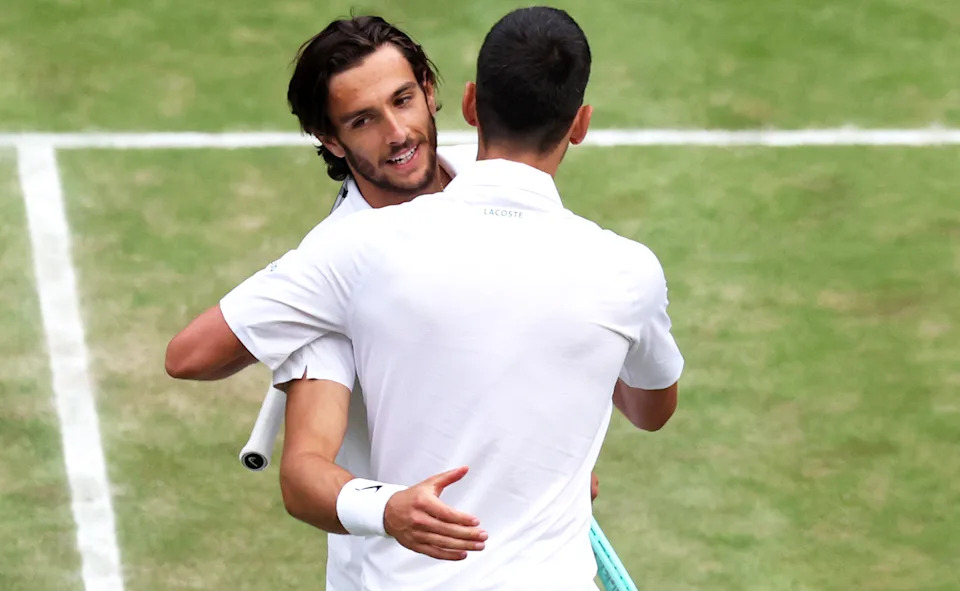 Lorenzo Musetti in the semi-finals at Wimbledon in 2024.