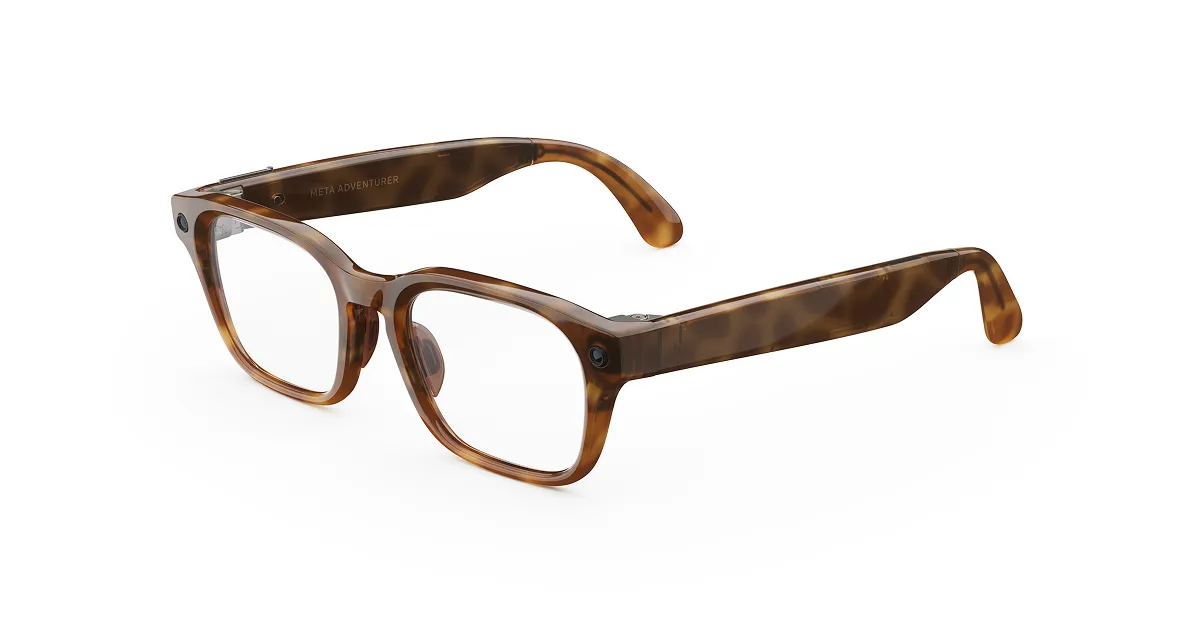 Tortoise Meta Adventurer AI Glasses - Clear Lenses - Meta Store