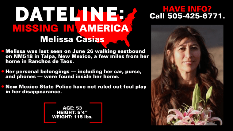 Melissa Casias was reported missing in June. Authorities said her remains were found in a New Mexico national forest Thursday.