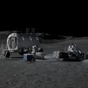 Artist’s rendering depicting conceptual logistics activities on the lunar surface. Image Courtesy of NASA Building on the Moon: NASA's Architectural Strategy for Permanent Lunar Habitation - Image 4 of 8