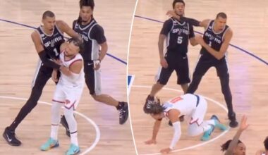 Victor Wembanyama shoves Jalen Brunson in heated NBA Finals Game 3 moment