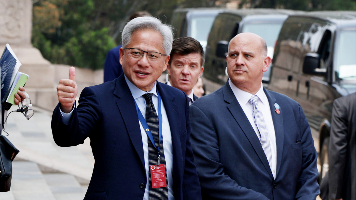 Nvidia CEO Jensen Huang arrived with President Donald Trump in Beijing, China.