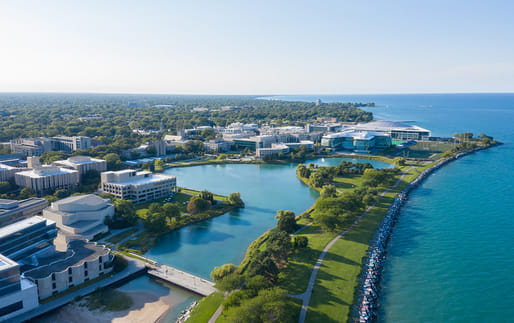 Northwestern University’s lakeside campus in Evanston, IL. Image © Shane Collins