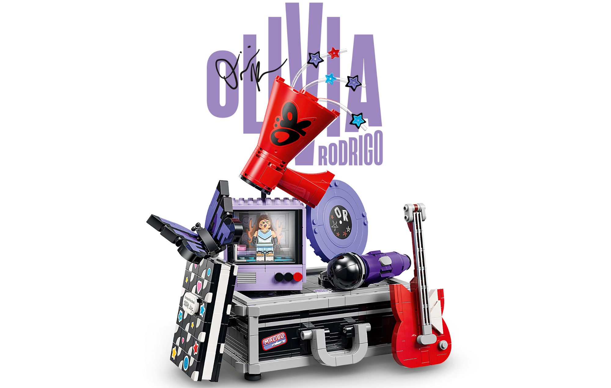 Olivia Rodrigo LEGO collection. Credit: the LEGO Group, Olivia Rodrigo x LEGO® Editions).