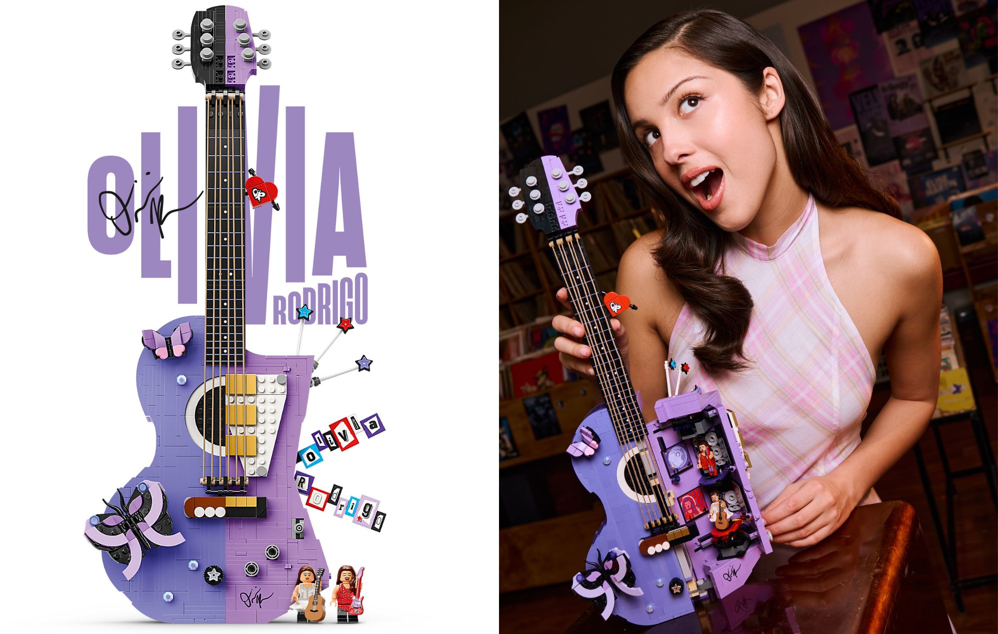 Olivia Rodrigo LEGO collection. Credit: the LEGO Group, Olivia Rodrigo x LEGO® Editions).