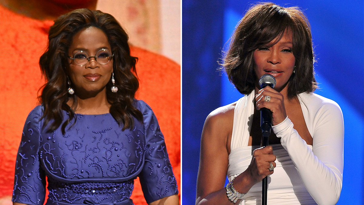 A split of Oprah Winfrey and Whitney Houston