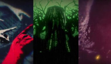 Screenshots show mysterious figures from the game.