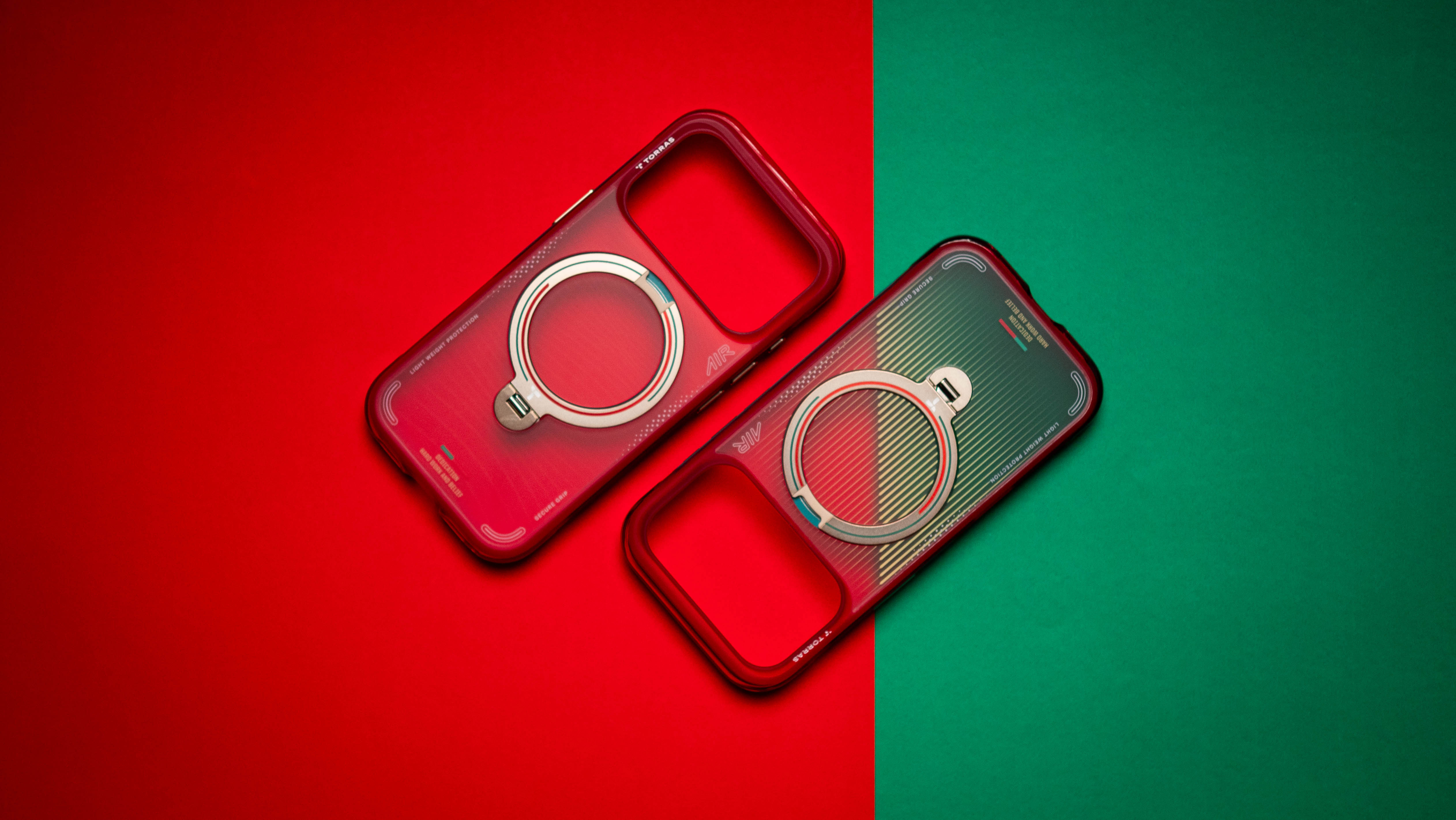 Torras Portugal football collab showing Ostand Q3 Air cases designed for the iPhone 17 Pro