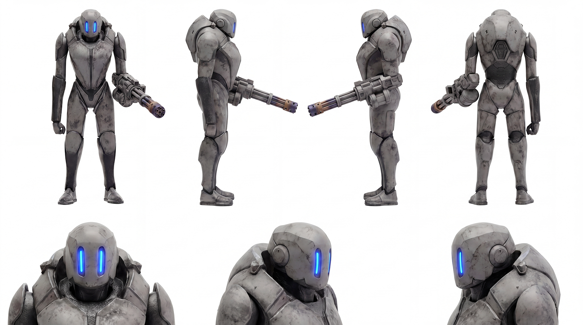 Catacombs AI film; character sheets of AI generated people
