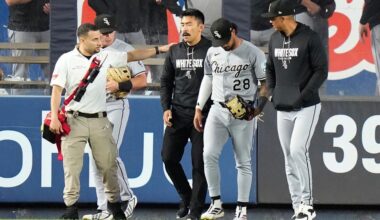 White Sox OF Pereira on injured list after crashing into fence