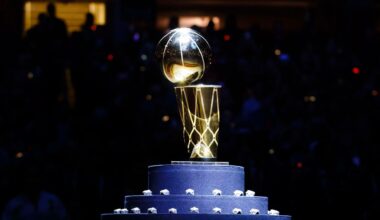 NBA brings back trophy image, script logo for Finals courts