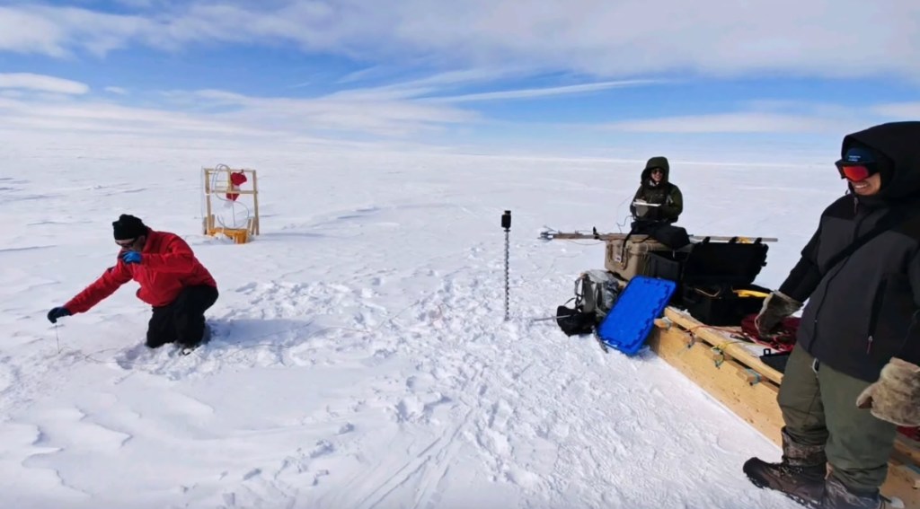 Scientists from Real Ice, which is funded by the UK government, pump ocean water to the surface in the winter and then measure it in the summer.