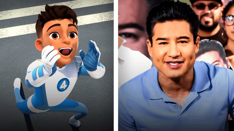 Animated Reed Richards and Mario Lopez.