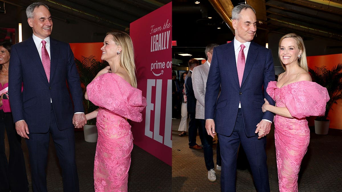 Oliver Haarmann and Reese Witherspoon pose together at the premiere of the series 