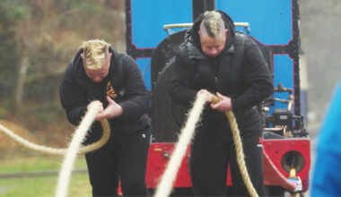 Sam and Sue pulling a train together