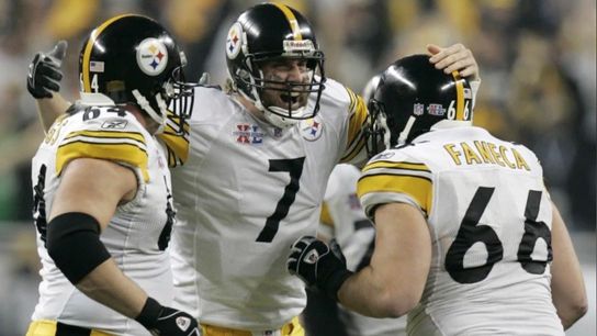 Steelers Ben Roethlisberger Jeff Hartings and Alan Faneca Steelers Ben Roethlisberger Jeff Hartings and Alan Faneca