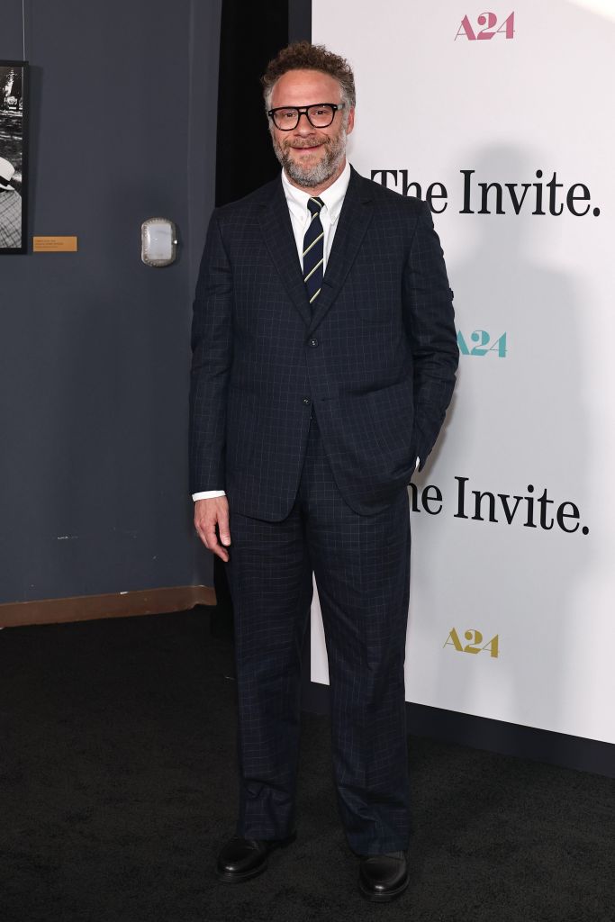 Seth Rogen attends the Los Angeles premiere of A24's "The Invite" at DGA Theatre on June 24, 2026 in Los Angeles, California. 