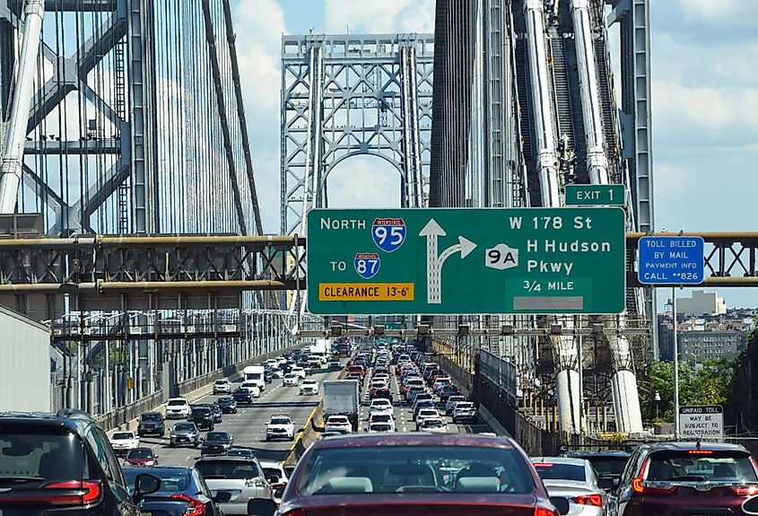 Traffic on George Washington Bridge