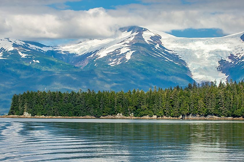 Landscape with Holkham Bay and Sumdum Glacier in Tongass National Forest, Alaska