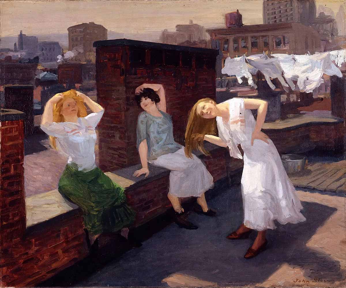 sloan women drying hair