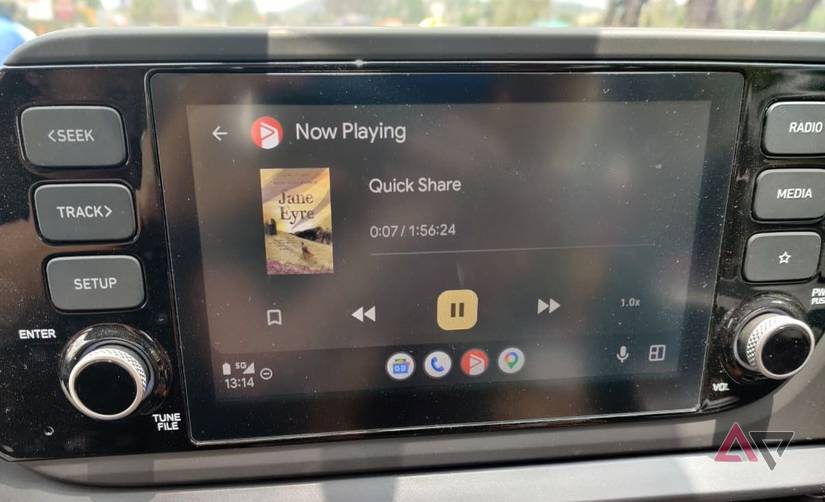Screenshot showing the Smart Audiobook Player app on Android Auto