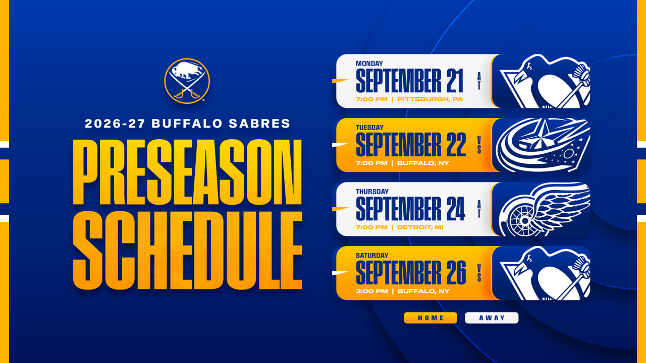Sabres announce 2026 preseason schedule
