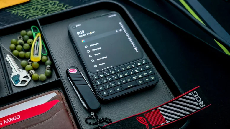 Unihertz Titan 2 Elite next to a pocket knife and keys