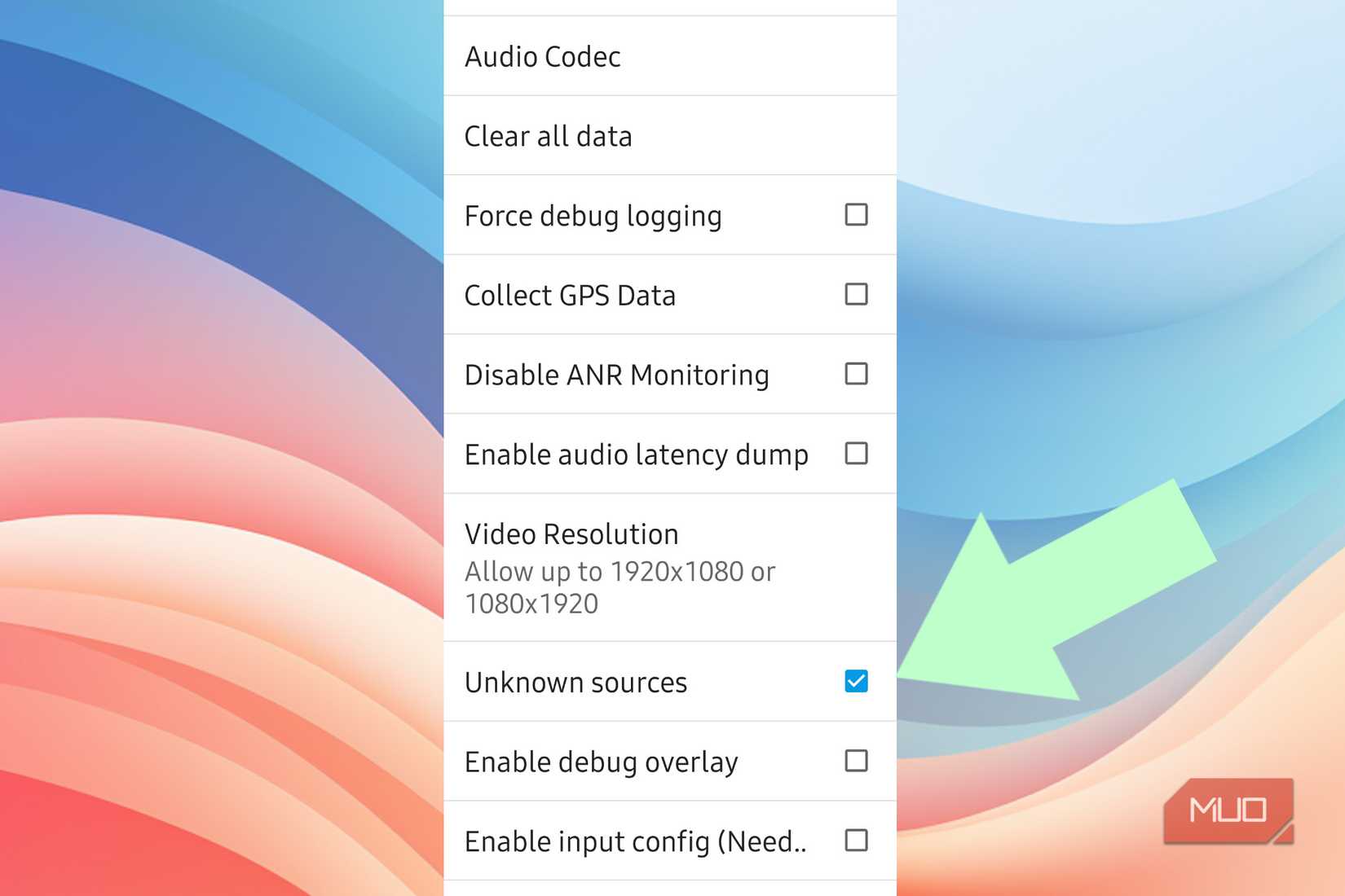 Unknown sources being pointed out in phone settings