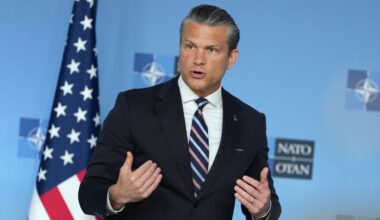 Hegseth announces in Brussels a review of U.S. forces in Europe : NPR
