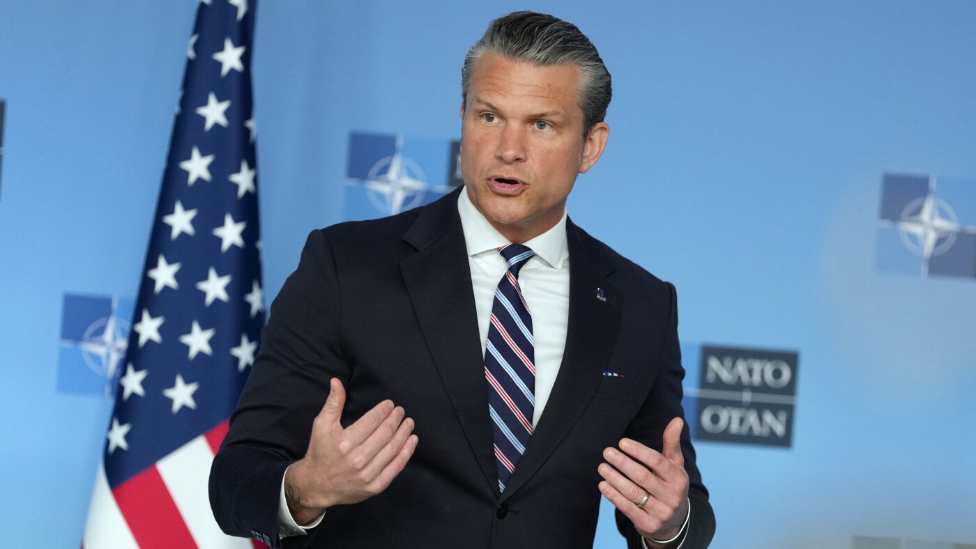 Hegseth announces in Brussels a review of U.S. forces in Europe : NPR