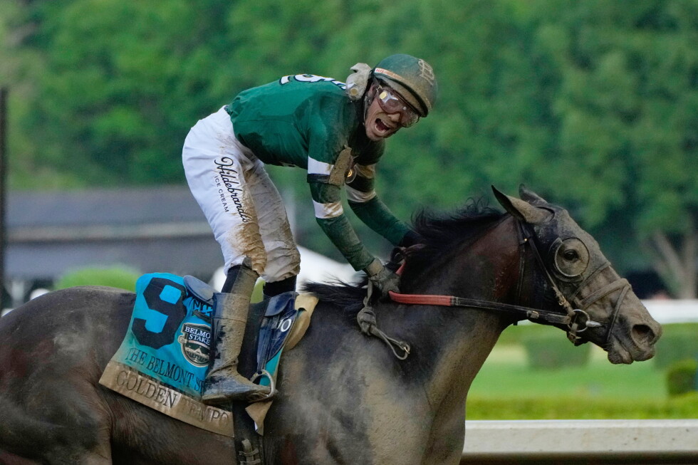Golden Tempo wins the 158th running of the Belmont Stakes