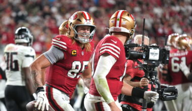 Mac Jones: George Kittle looks good, is "a wizard" with taking care of his body