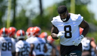 Jared Verse shows up for practice in No. 8, even though it's Dillon Gabriel's number (for now)