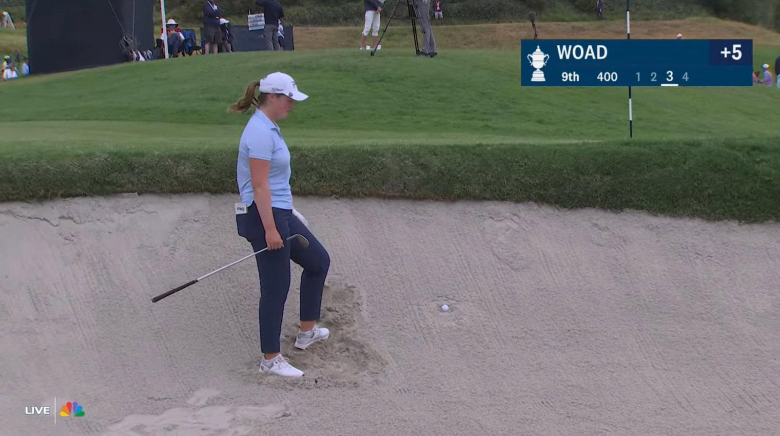 Woad was penalized for improving her stance